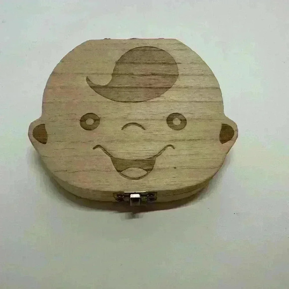 Baby’s Wooden Tooth Box Organizer - Boy - Picture 1 of 4